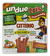 CITTERIO UN DUE TRIS! MERENDA DI PUREA DI MELA + BASTONCINI DI SALAME + CROCCANTI GRISSINI CITTERIO UN DUE TRIS! MERENDA DI PUREA DI MELA + BASTONCINI DI SALAME + CROCCANTI GRISSINI