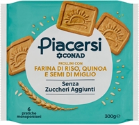 CONAD PIACERSI FROLLINI CON FARINA DI RISO E DI QUINOA E SEMI DI MIGLIO