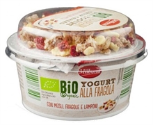 MILBONA (LIDL) BIO ORGANIC YOGURT ALLA FRAGOLA CON MÜESLI, FRAGOLE E LAMPONI
