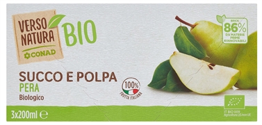 VERSO NATURA CONAD BIO SUCCO E POLPA DI PERA BIOLOGICA