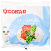 CONAD 3 MOZZARELLE CON FERMENTI LATTICI VIVI