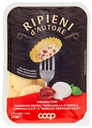 COOP GIRASOLI CON POMODORI SECCHI, "MOZZARELLA DI BUFALA CAMPANA D.O.P." E "BASILICO GENOVESE D.O.P."