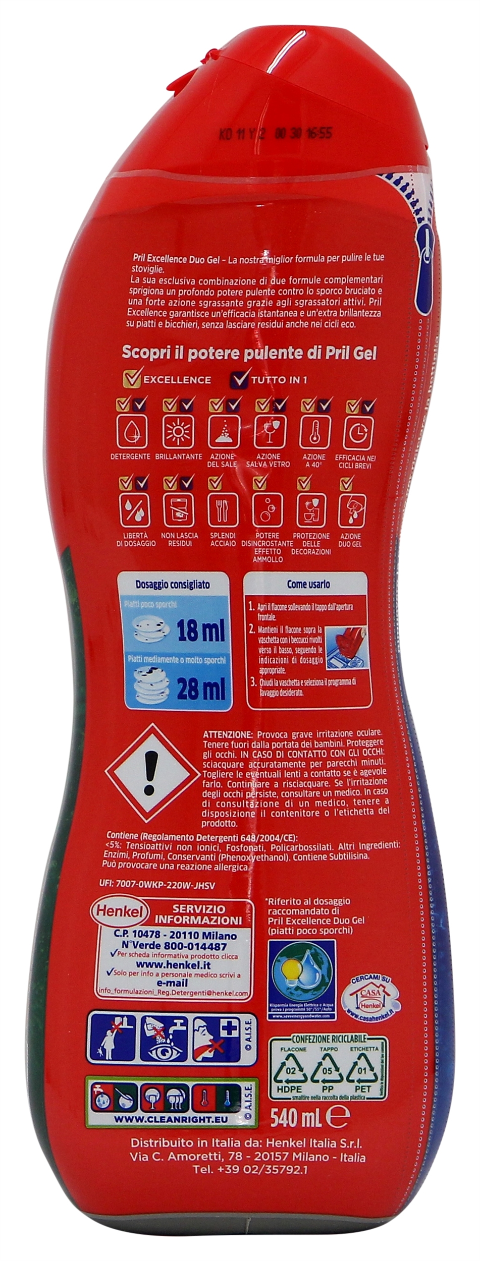 PRIL EXCELLENCE DUO GEL - SCIOGLI GRASSO