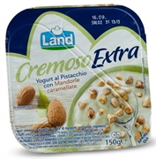 LAND (EUROSPIN) CREMOSO EXTRA YOGURT AL PISTACCHIO CON MANDORLE CARAMELLATE