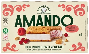 SAMMONTANA AMANDO 4 BISCOTTI GELATO ALLA VANIGLIA, VARIEGATO AI FRUTTI DI BOSCO