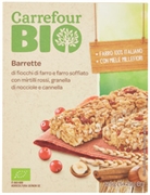 CARREFOUR BIO Barrette di fiocchi di farro e farro soffiato con mirtilli rossi, granella, di nocciole e cannella