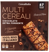 CEREALITALIA Barrette a base di cereali con cioccolato extra fondente, arrichite con vitamine e minerali