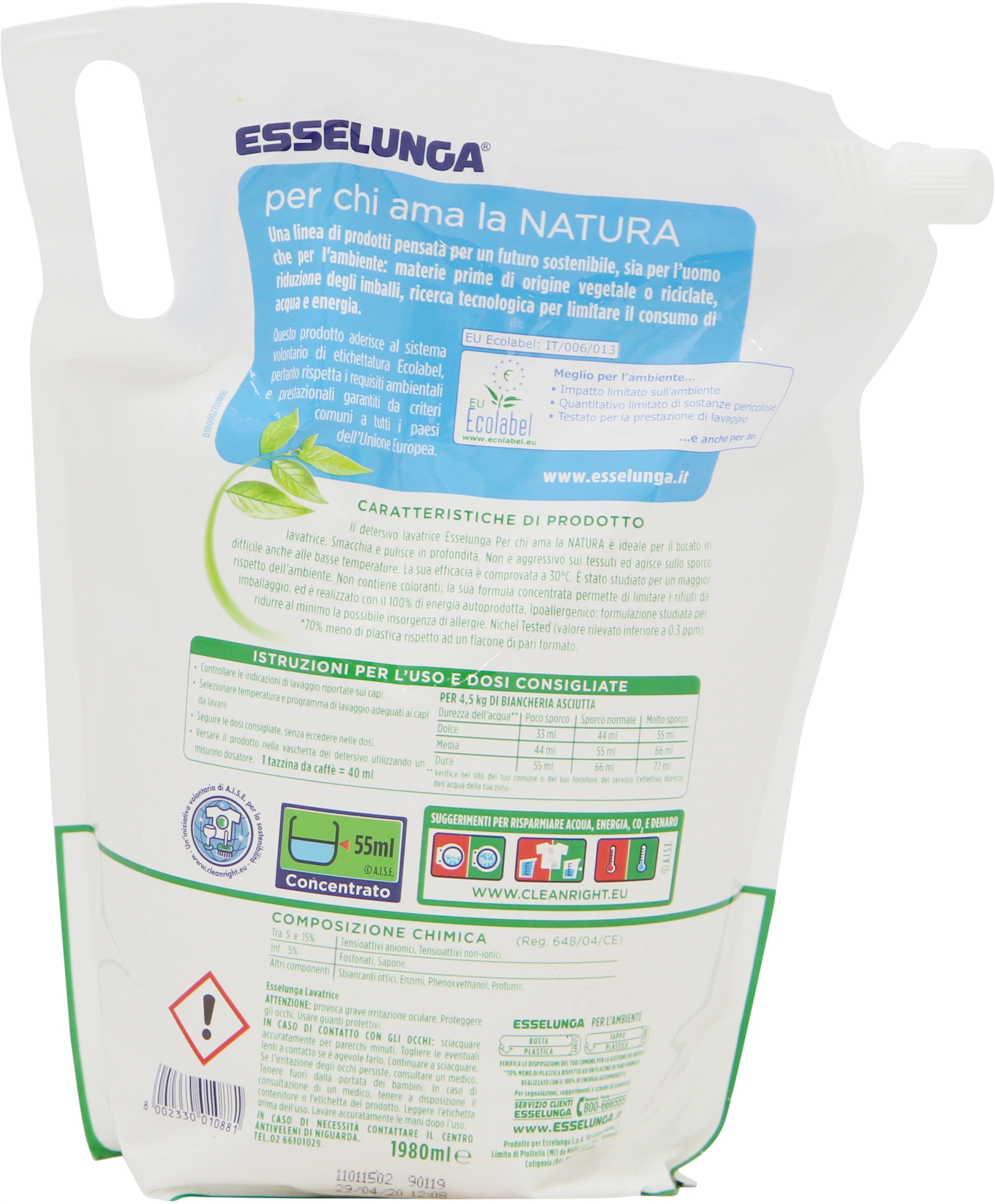 ESSELUNGA PER CHI AMA LA NATURA LAVATRICE (RICARICA)