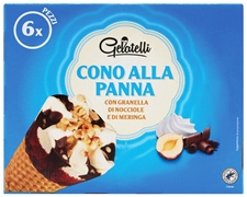 GELATELLI (LIDL) CONO ALLA PANNA CON GRANELLA DI NOCCIOLE