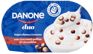 DANONE Duo, Yogurt Bianco Cremoso Con Croccanti Palline Al Cioccolato